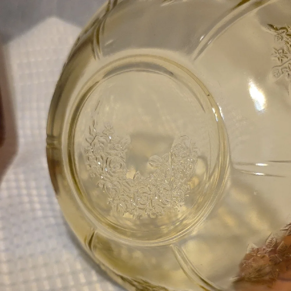 Vintage Floral Glass Bowl
